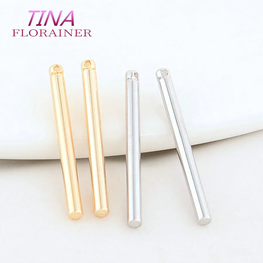 10PCS 25MM 30MM 35MM 18K Gold Farbe Messing Stick Charms Anhänger Schmuck Machen Liefert Diy erkenntnisse Zubehör – Detail 1