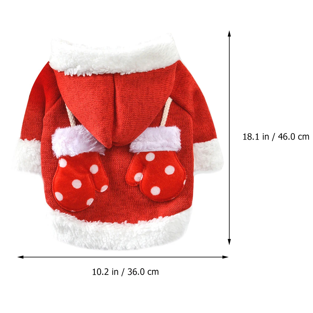 

Christmas Sweater Pet Costume for Small Dogs Winter Clothes Hoodie Bright Color Durable Easy Clean Dog Clothes Christmas Style