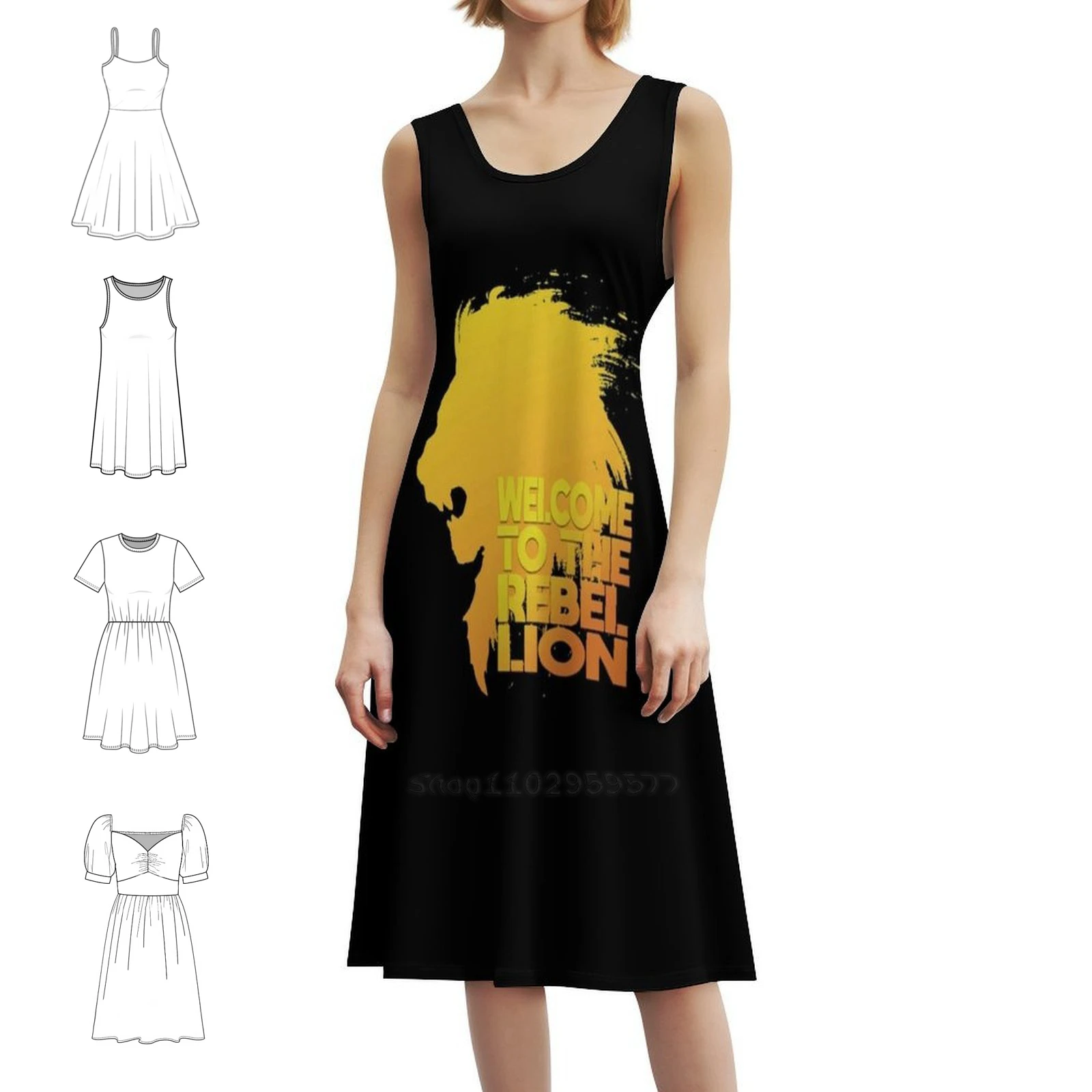 

Lion " Welcome To The Rebellion " Preppy Style Mini Dress For Women A-Line Loose Fit Casual Day Dress Welcome To The Rebellion