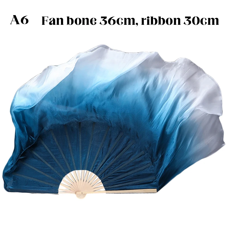 Donne Folk Dance Fan Half Circle Gradient Simulation Silk Veil Fan Gradient Color danza classica Folk Yangko Performance puntelli