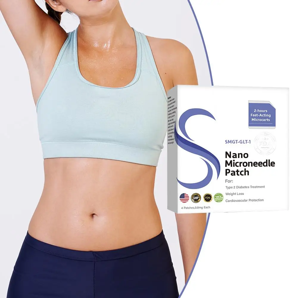 

4 шт. SMGT-GLP-1 нано-микроигольные пластыри, пластыри с микроиглами, 4 шт. для 1 коробки, укрепляющая линия, улучшение личного ухода за кожей, пластырь