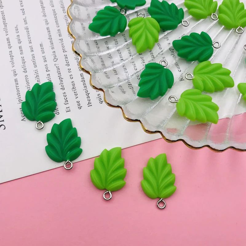 10pcs Resin Flatback Hot Selling Lucky Tree Charm Cute Leaf Pendant for Earring, Keychain, Jewelry, Scrapbooking, DIY, Necklace