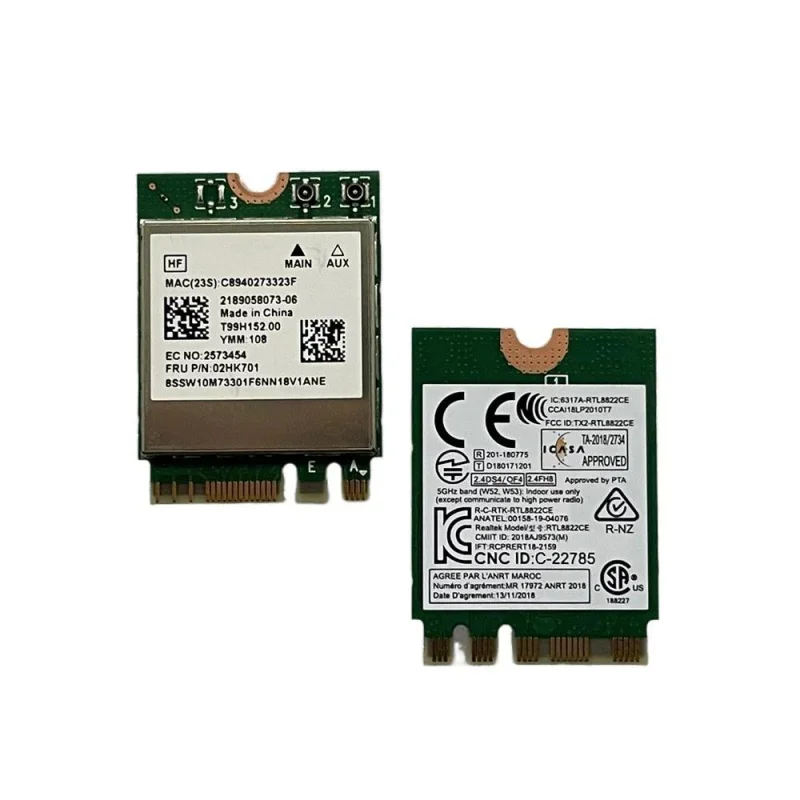 Rtl8822ce 8822ce 802.11ac wireless wifi 867mbps bluetooth 5.0 ngff fru 02hk701 network card for lenovo ideapad thinkpad e14 e1