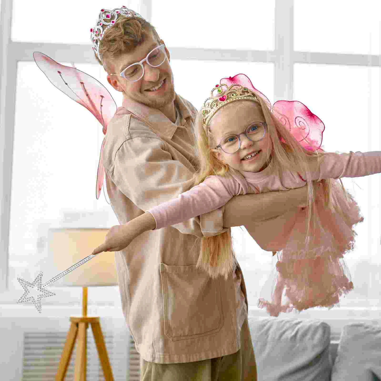 12 Pcs Girls Costume Props Christmas Dress Star Shaped Wands Fairy Stick Kids Gifts Angel