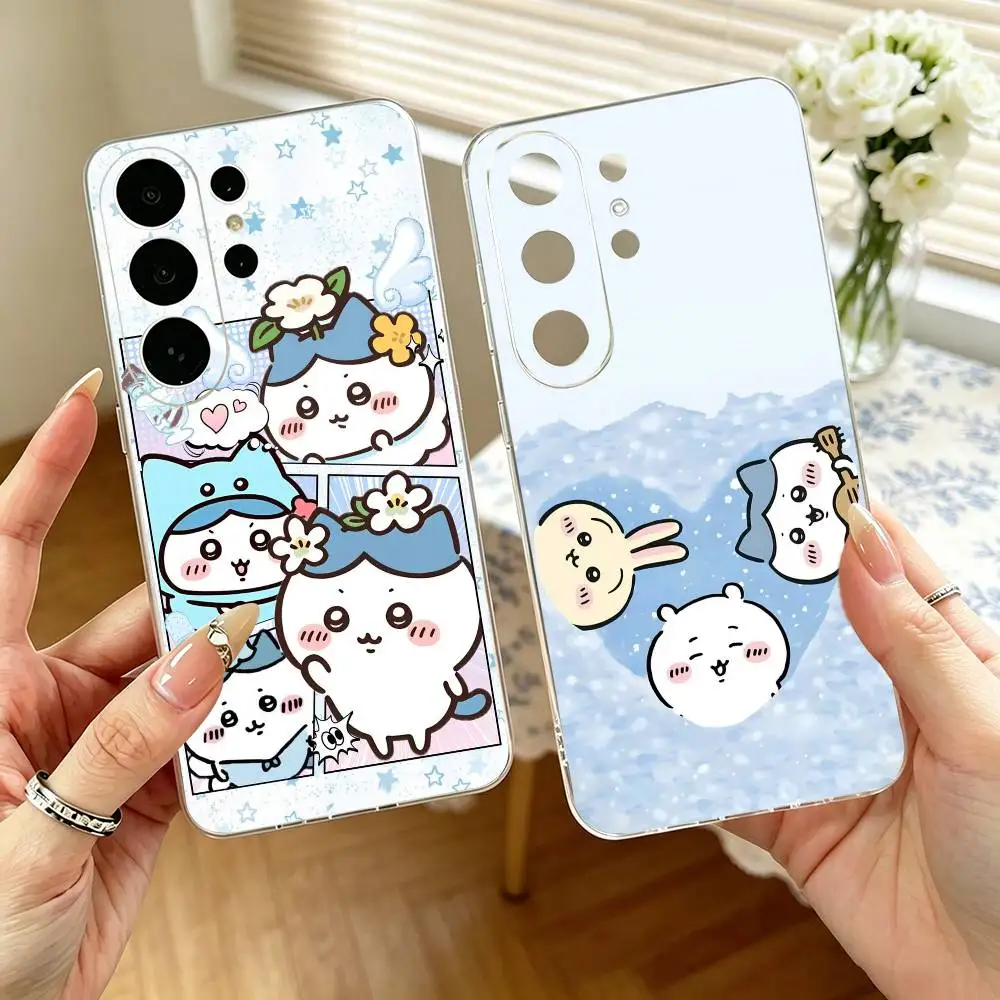 Cute C-C-Chiikawas Phone Case For Samsung S25,S24,S21,S22,S23,S30,Ultra,S20,Plus,Fe,Note,10,9,5G Transparent Cover