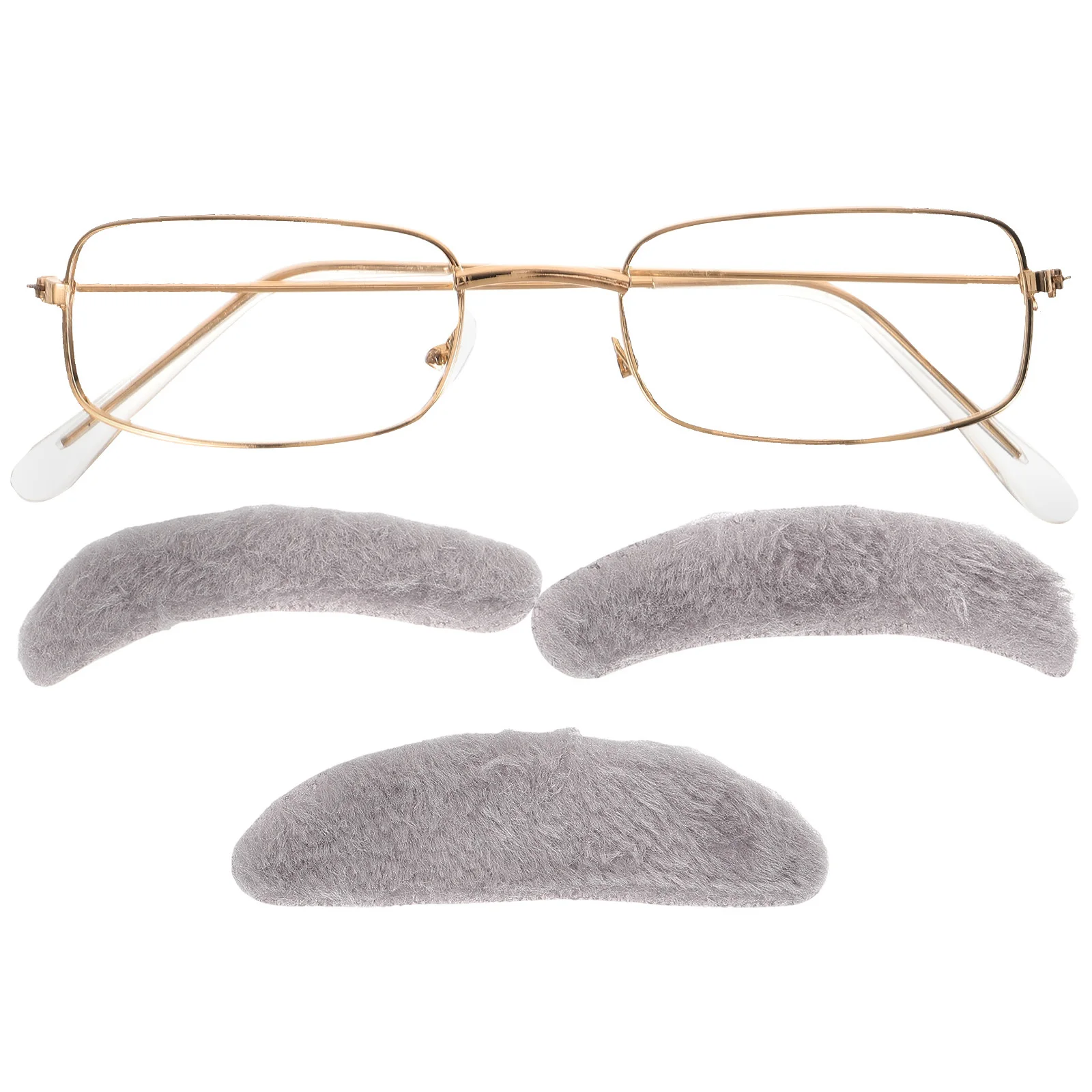 1 conjunto de óculos de sobrancelha para homem velho, acessórios de cosplay realistas para eventos temáticos, festas de fantasia, dramatização