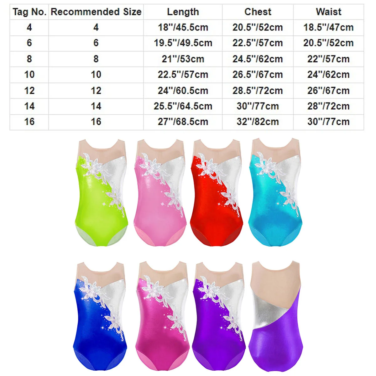 Bambini ragazze senza maniche maglia diamanti balletto danza body ginnastica tuta Dancewear figura pattinaggio su ghiaccio Performance Clothes