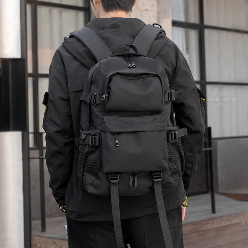 Japanese Trendy Functional Backpack Oxford Men's Travel Backpack Simple Large Capacity 15 inch Computer Student Backpack