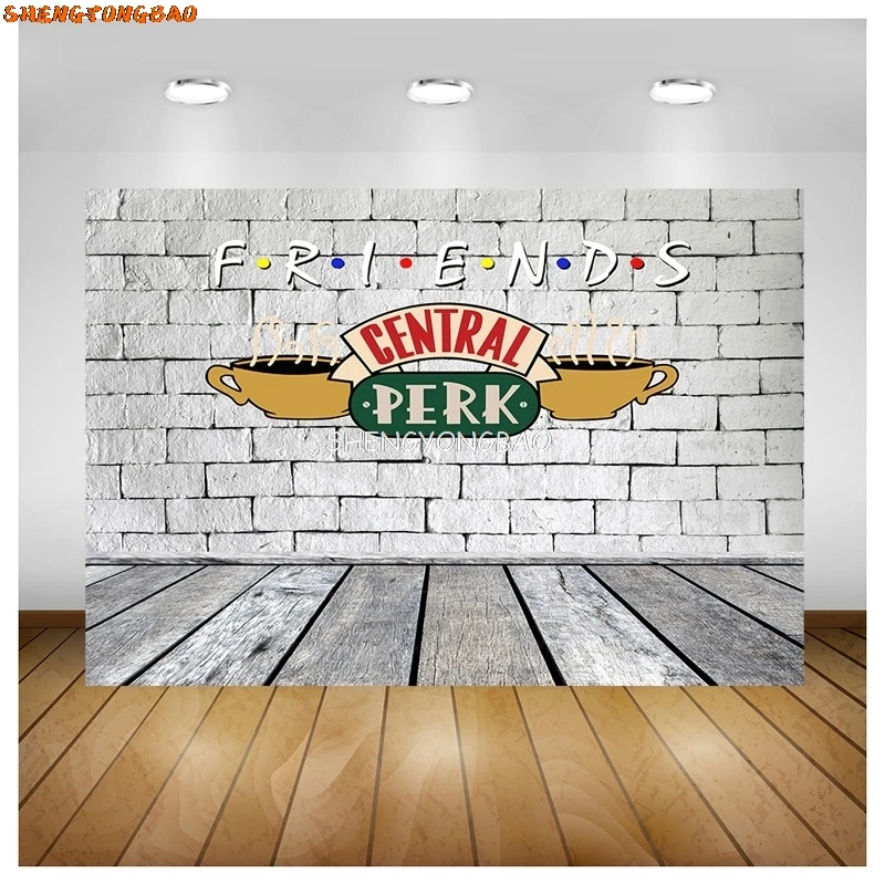 SHENGYONGBAO Friends Theme Photography Backdrops Pub 80s 90s Birthday Party Photoshoot Brick Wall Studio Background Props BW-05