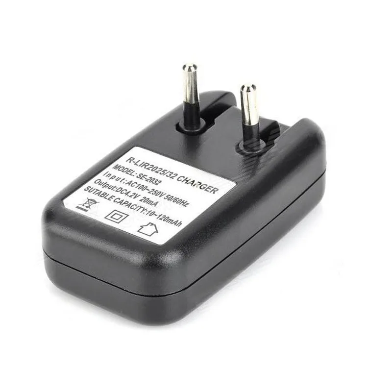 Adattatore per caricabatteria AC power al litio 2032 2025 per LIR2032 LIR2025 ML2032 ML2025 CR2032 Batteria a bottone a bottone Spina UE