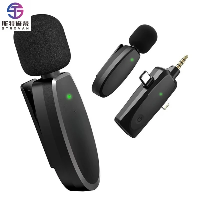 

For Portable Dual Lavalier Wireless Microphone 's Clip Mic with Smart Phone Laptop Cam Type C Connector