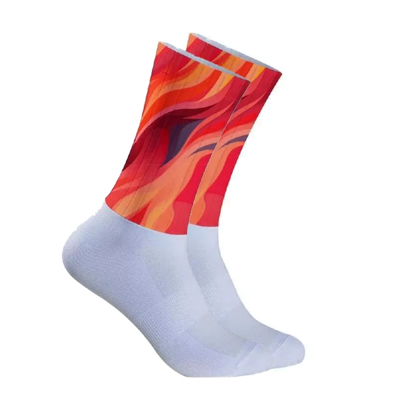 

Flame speed abstract flame riding socks Dynamic color collision design Bicycle Compression Sport Sock