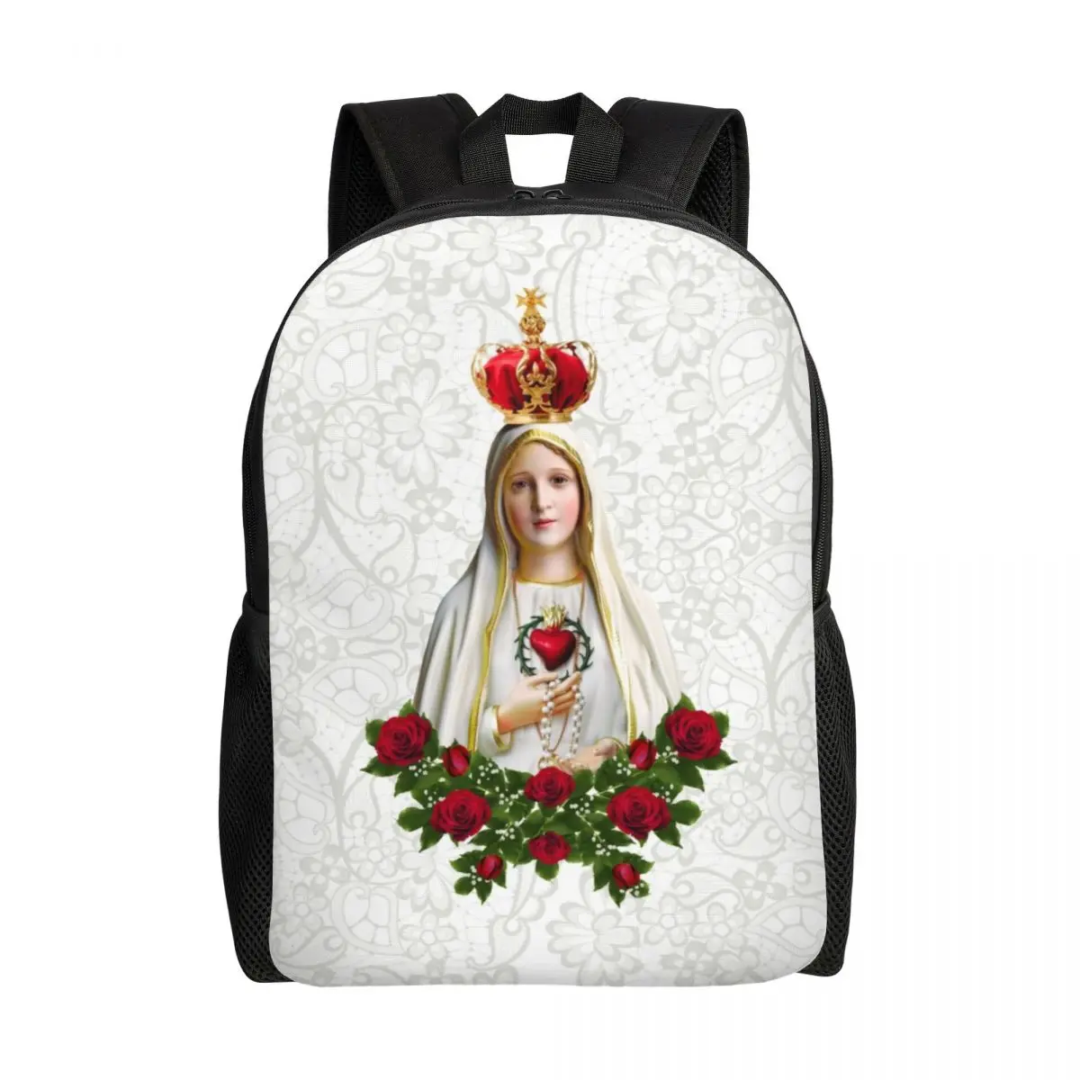 

Our Lady Of Fatima Virgin Mary Backpacks for Men Women Waterproof School College Portugal Rosary Catholic Bag Printing Bookbags