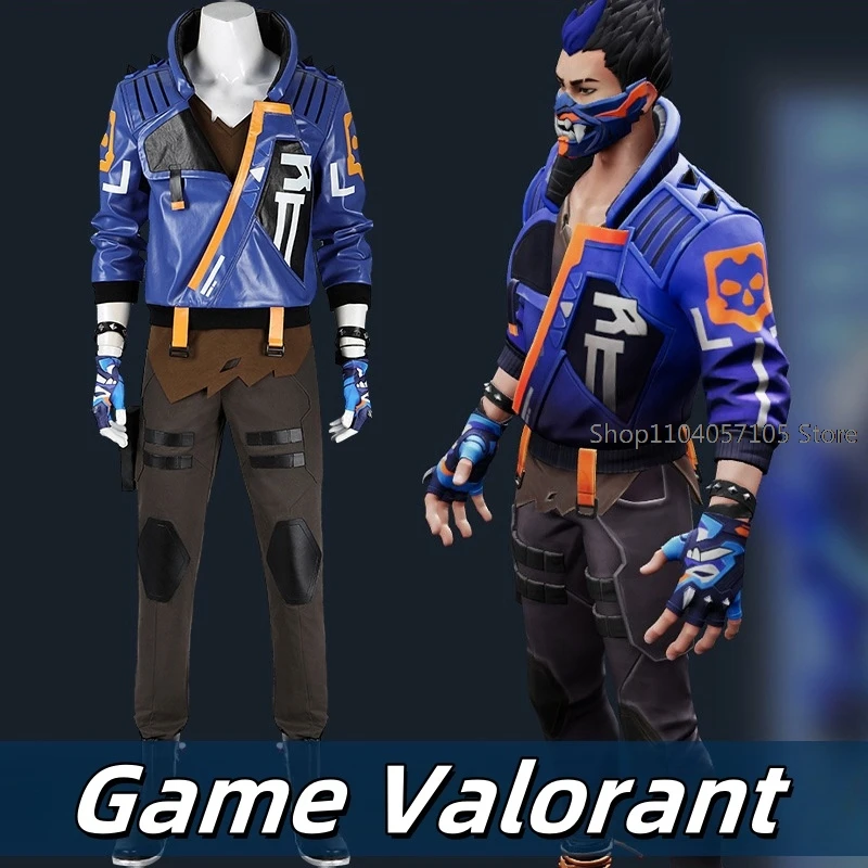 

Game Valorant Yoru Cosplay Men Costume Roleplay Fantasia Outfits Jacket Gloves Man Fancy Dress Up Party Clothes For Role Playing