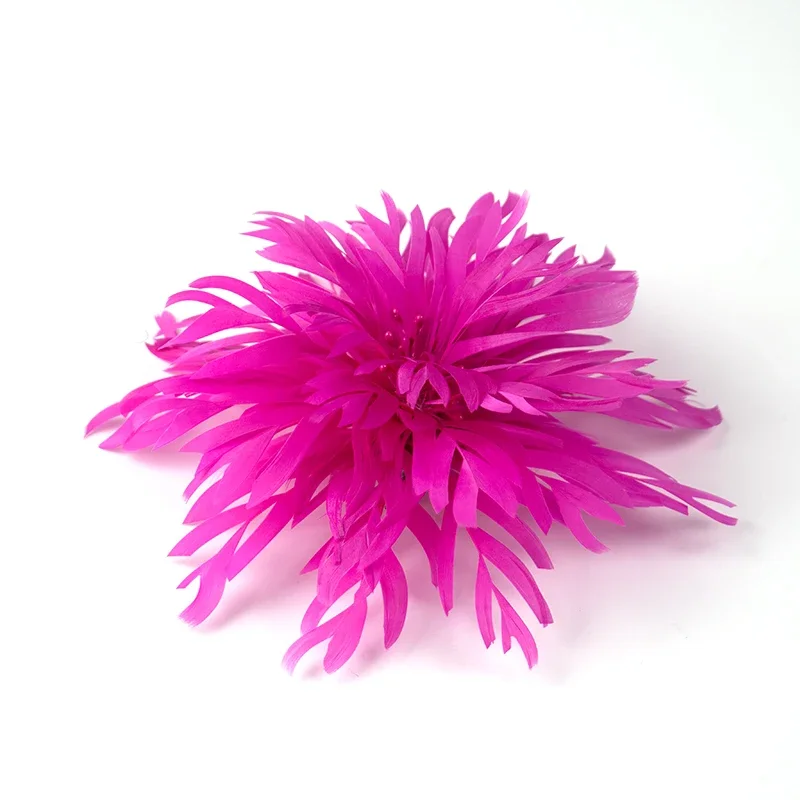 Bridal Hair Headdress Accessory Rose Red Feathers Headpiece With Flower 1Piece Wedding / Corsage Headpiece  / Special Occasion