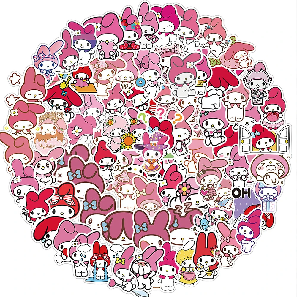 

10/30/50/100PCS Cute My Melody Anime Stickers DIY Motorcycle Travel Luggage Guitar Skateboard Classic Toy Cartoon Kid Sticker