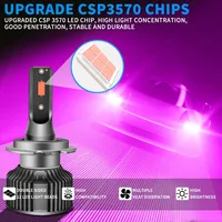 2 uds A8 luz rosa púrpura luz antiniebla LED para coche H11 faro LED rosa púrpura 9006 faro H8 880 Psx26w H3 1 par/50W H8 H9 H11