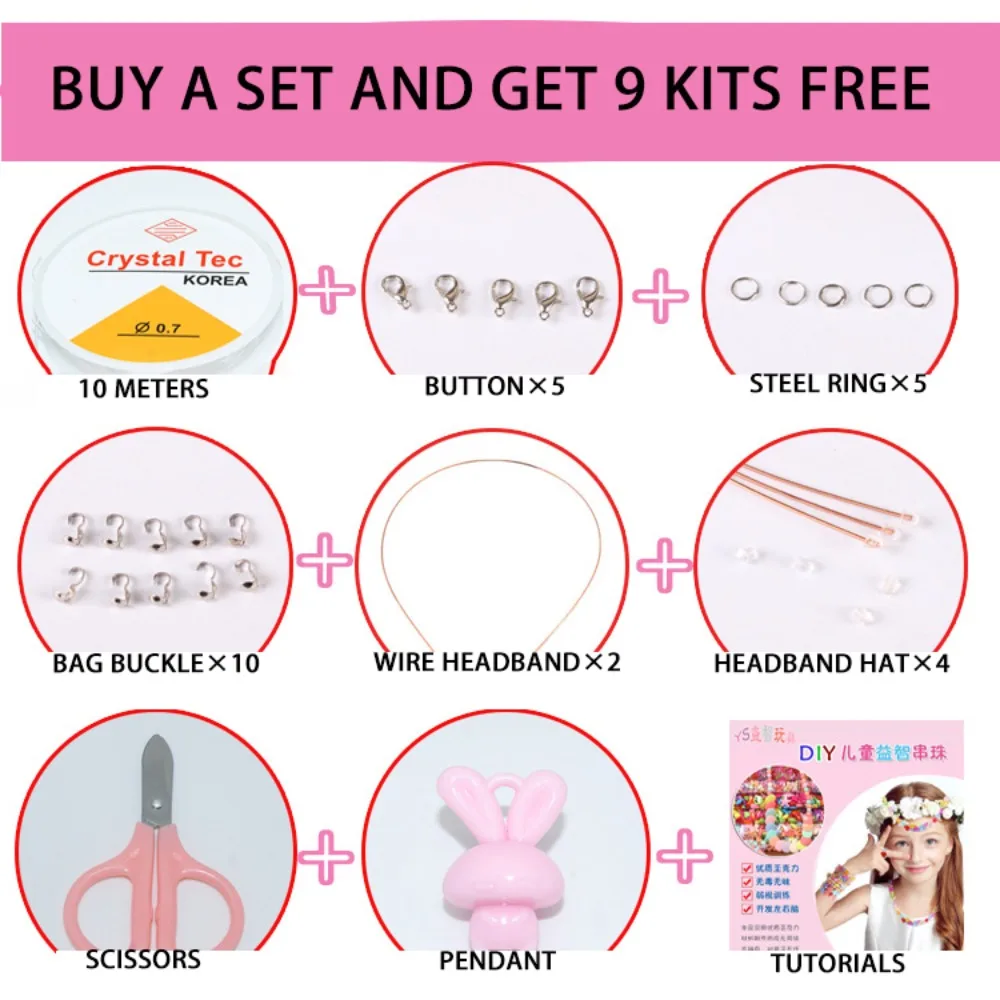 Arts Crafts DIY Handmade Beaded Kit Toy DIY Toy Handmade DIY Making Beads Kit Toy Creative Colorful Beads Toys for Children Girl