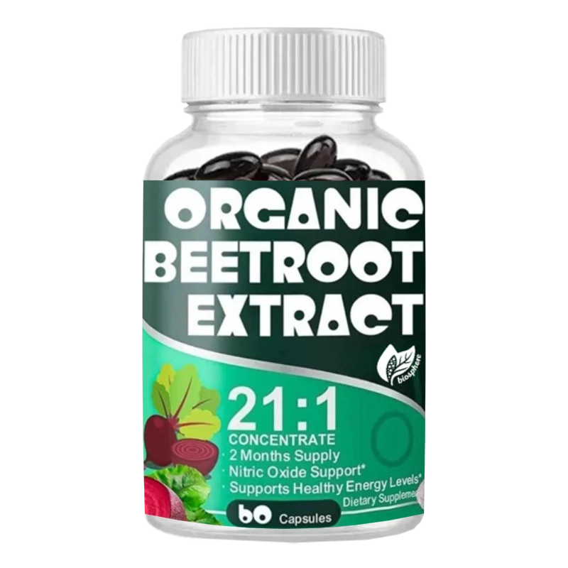 

Sugar Beetroot 21:1 концентрированный 17850 миллиграмм, используемый для здорового кровяного давления и энергетических добавок, без ГМО, 60 капсул