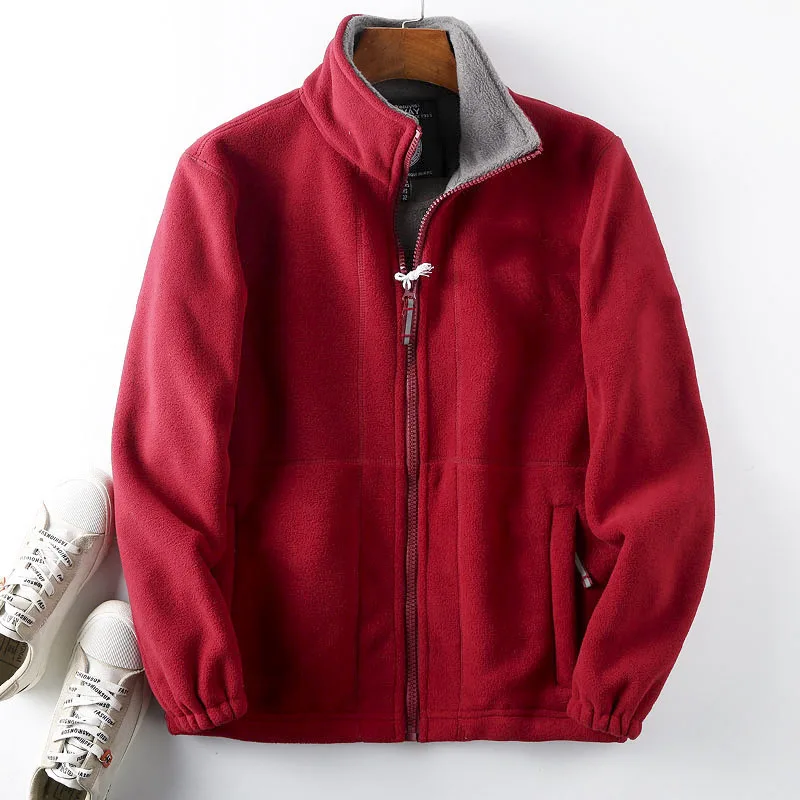 

Морозостойкая и теплая утолщенная флисовая мужская куртка, флисовая куртка с воротником-стойкой, высококачественный дизайн, теплая модная мужская куртка