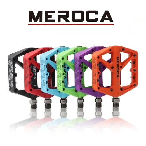 Imagen 1 del producto MEROCA-Pedal de bicicleta de montaña, fibra de nailon, rodamientos sellados ensanchados, Pedal de plataforma para bicicleta de carretera, BMX, accesorios para bicicleta ultraligeros