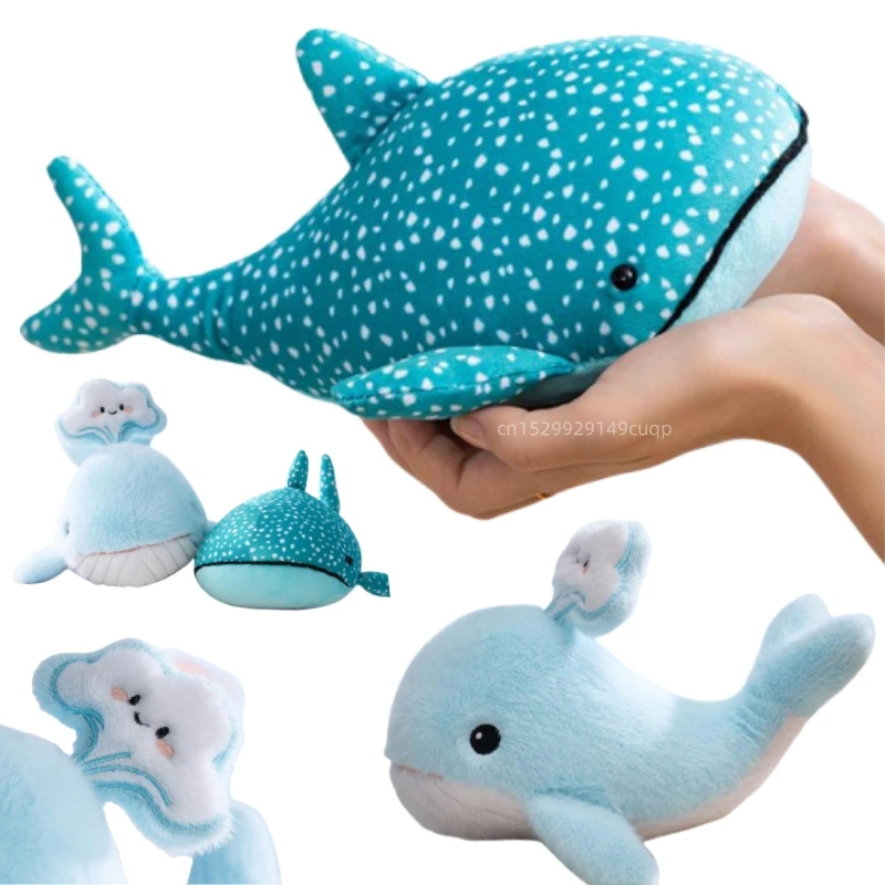 

25cm Cartoon Cute Whale Plush Doll Pillow Spray Whale Killer Whale Marine Animal Stuffed Toy Home Decoration Gift For Children