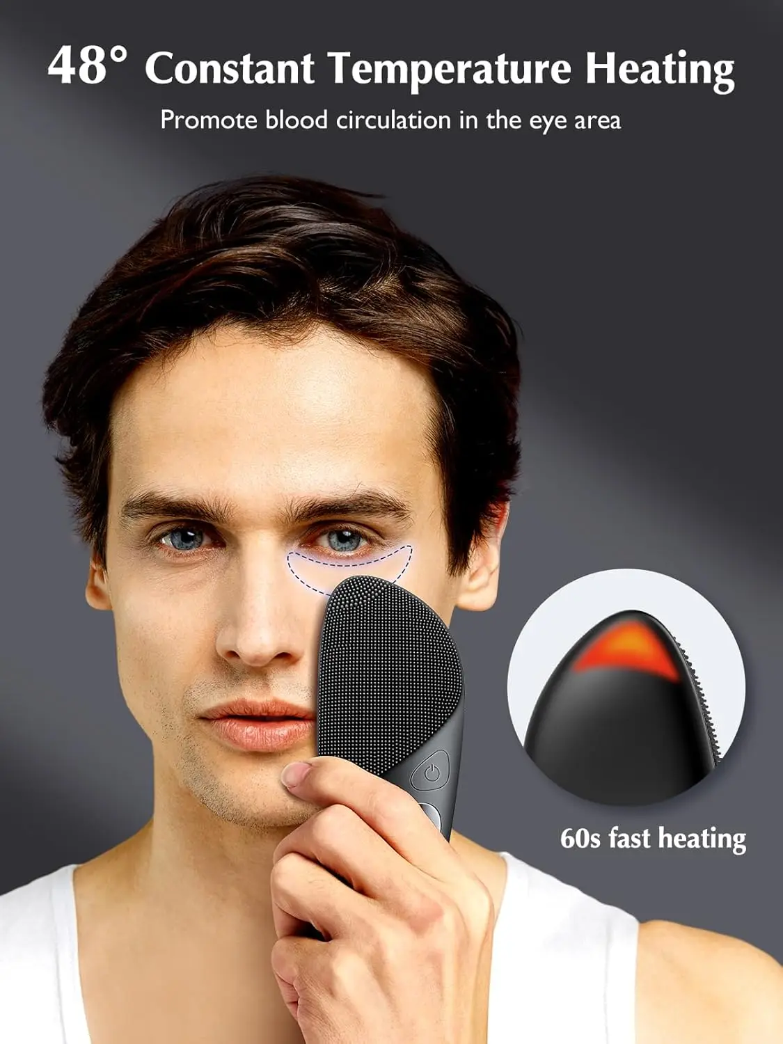 Face Scrubber Facial Cleansing Brush for Men Women Cleaning, Silicone Portable Waterproof Rechargeable, Exfoliating, Massaging