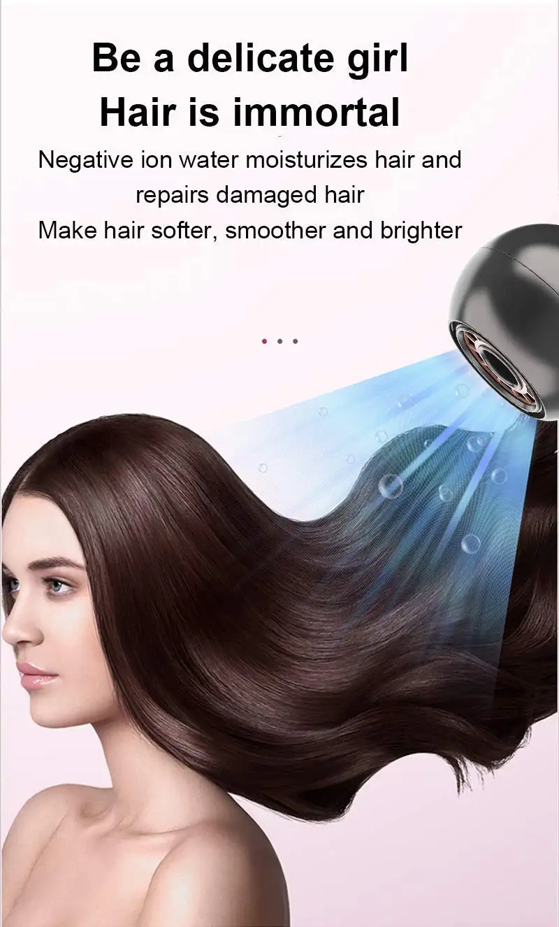 2026 New Upgrade Portable Hair Dryer - 800W Constant Heat Control Hairdryer Protect Hair, With ALCI Safety Plug High Airflow