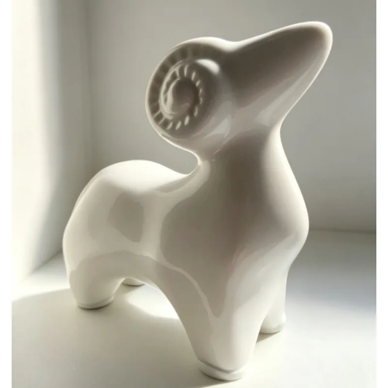 Sanyang Kaitai Home Decorations Modern Simple Nordic Model New House Living Room Study Ceramic Sheep Ornament