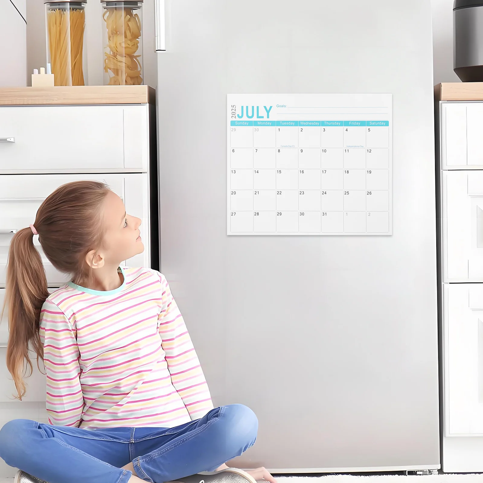 

Magnetic Refrigerator Calendar 2025.7-2026.12 18-Month Magnetic Monthly Planner for Fridge Large Grid Organizer Schedule