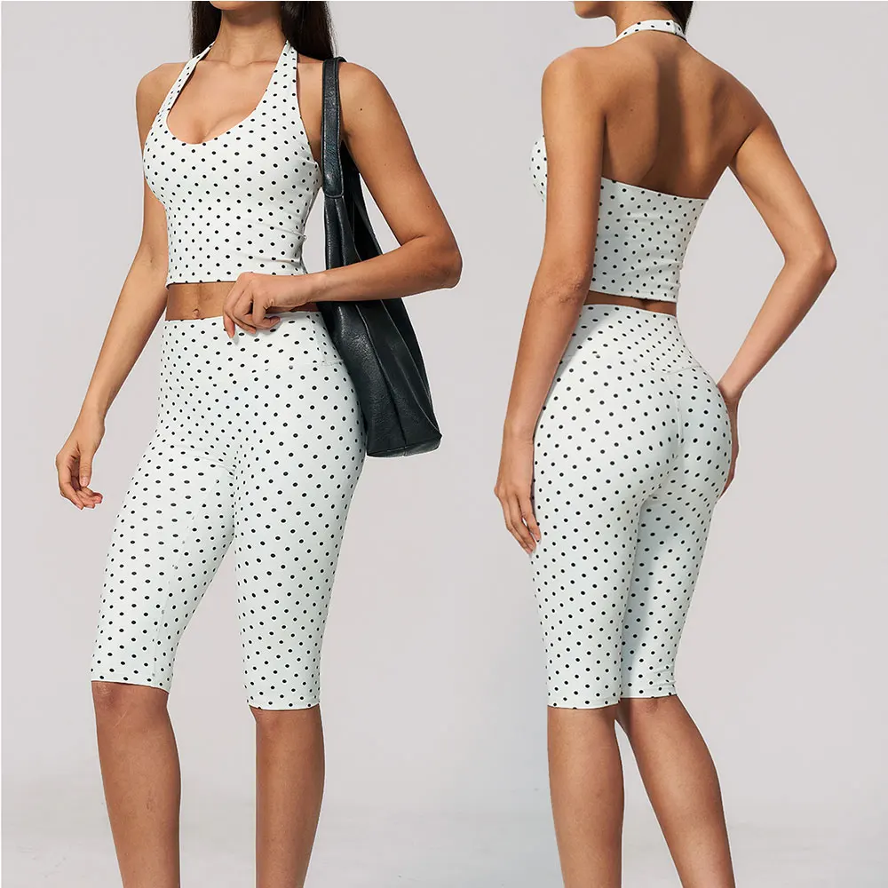 Yoga Set 2PCS Women Tracksuit Sports Set Fitness Outfits Sportswear Workout Clothes Running Capri Pants Gym Suit Athletic Wear
