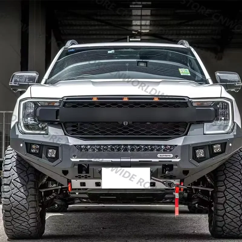 For FORD RANGER 2022-2024 T6 T9 MK4 PX4 High Version with Led Light XLT WILDTRAK SPORT Front Grills Raptor Grille Upgrade Tuning - Image 4