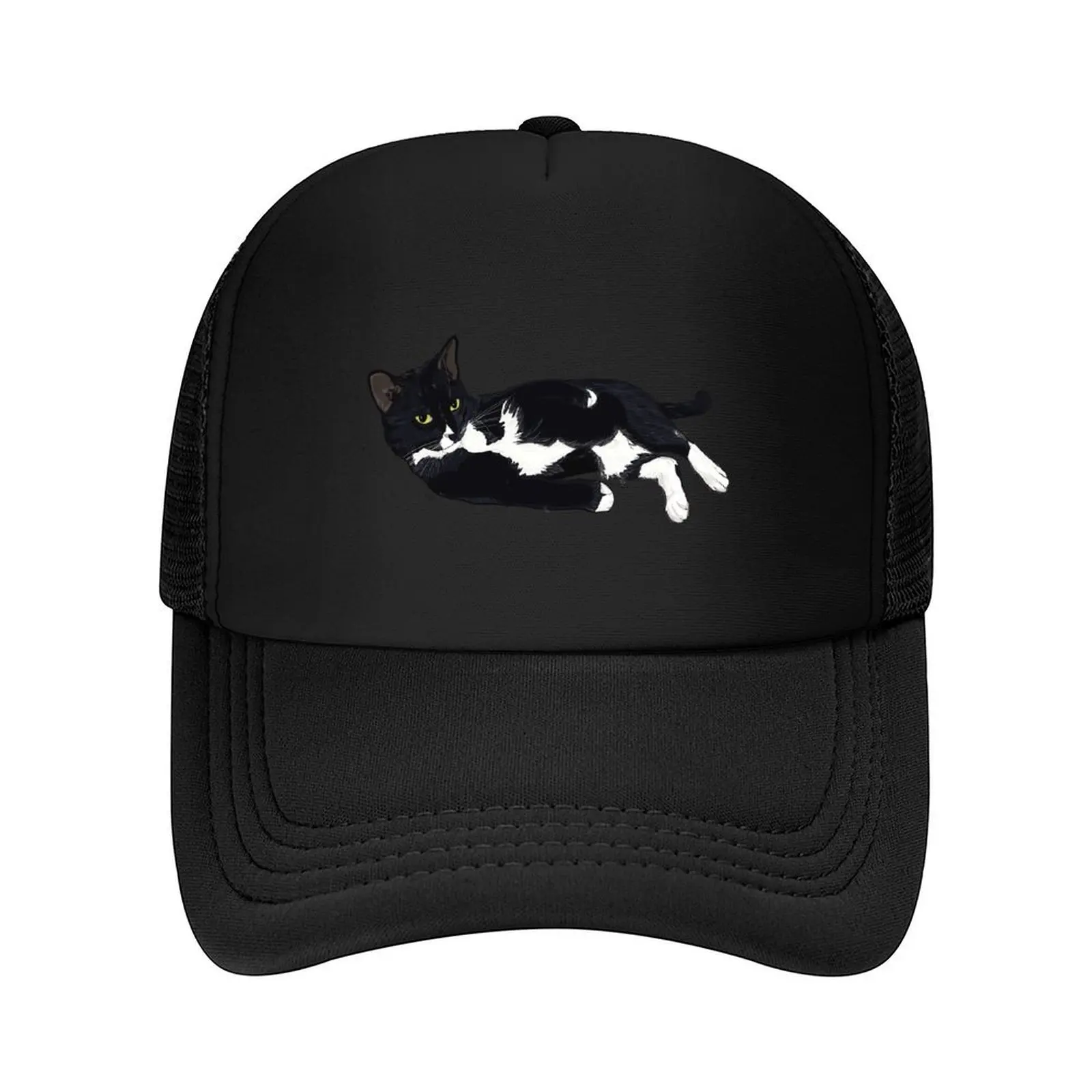 

Tuxedo Cat Lounging Baseball Cap Winter hat Gentleman Hat party Hat Streetwear Elegant Women's Hats Men's