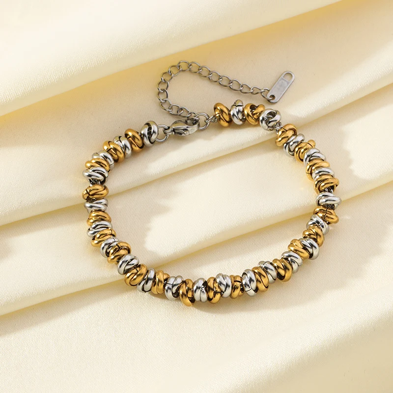 GANPUP 316L Edelstahl Metall Gold Farbe Dicken Armreif Für Frauen Wasserdicht Schmuck Aussage Handgelenk Kette Mädchen Geschenk – Detail 9