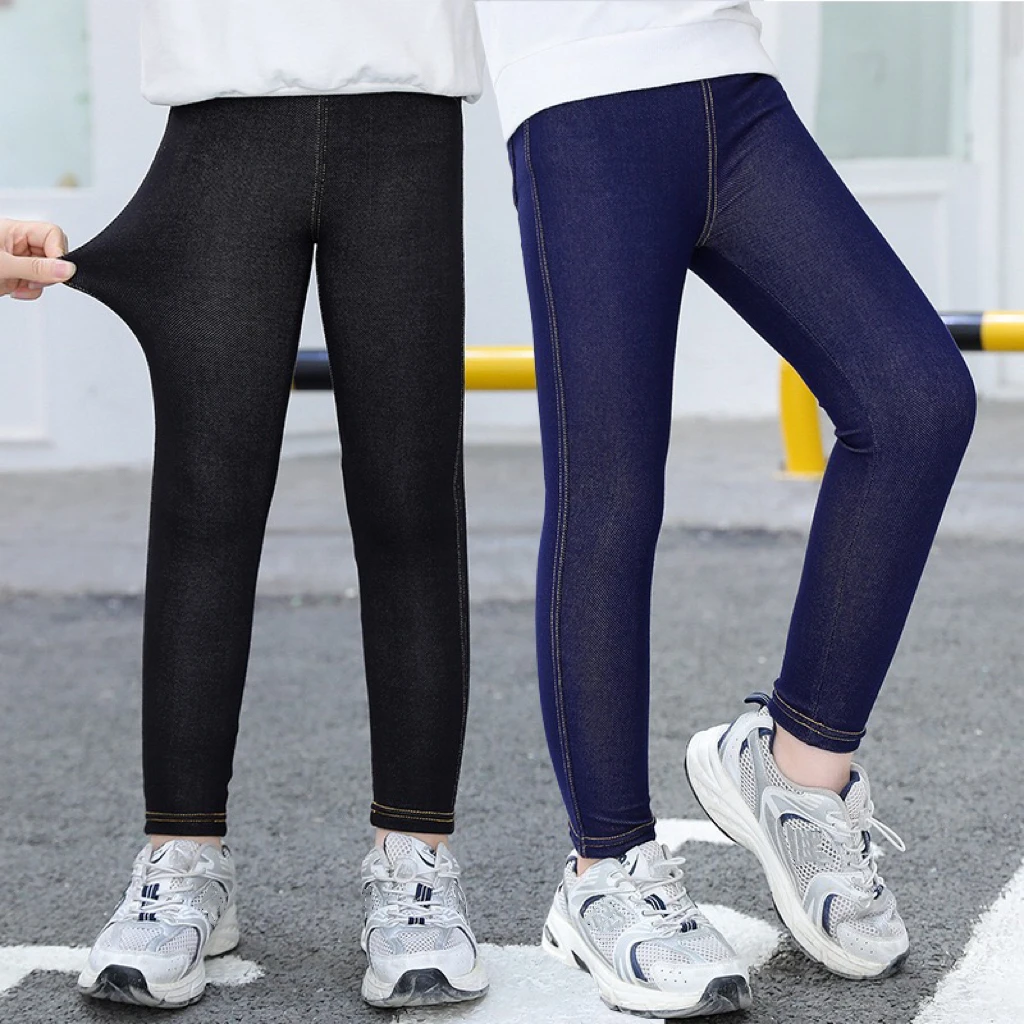 1pcs Girls Spring Summer Thin Jeans Kids Skinny Leggings Student High Elasticity Trousers Autumn Children Pants 120cm-170cm