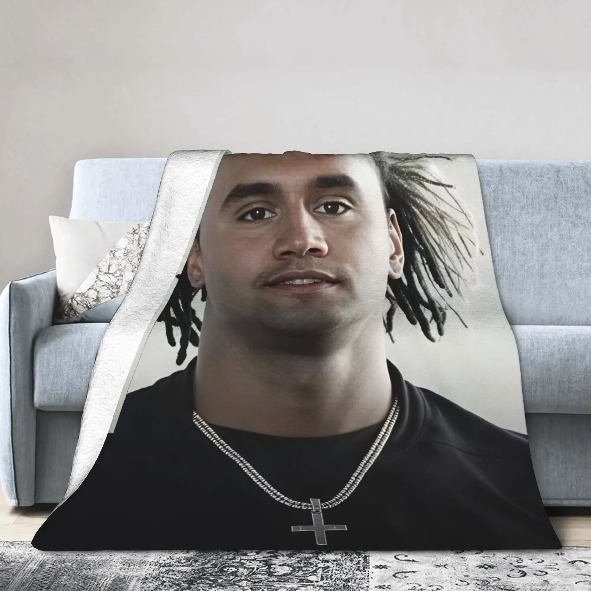 Charlie Kirk Dreadlock Cross Chain Soft Comfy Blanket  Print Camping Throw Blanket Outdoor Flannel Bedspread Sofa Bed Cover