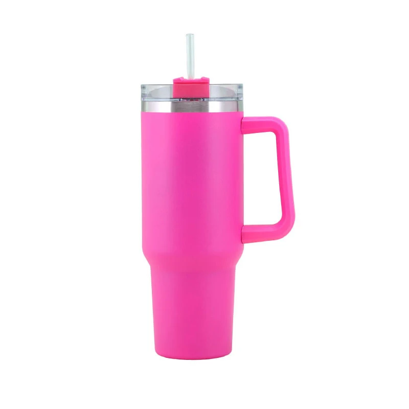 40oz Stainless Steel Tumbler With Straw Handle Car Mug 304 Stainless Steel Straw Ice Bar Mug For Home Office Or Car