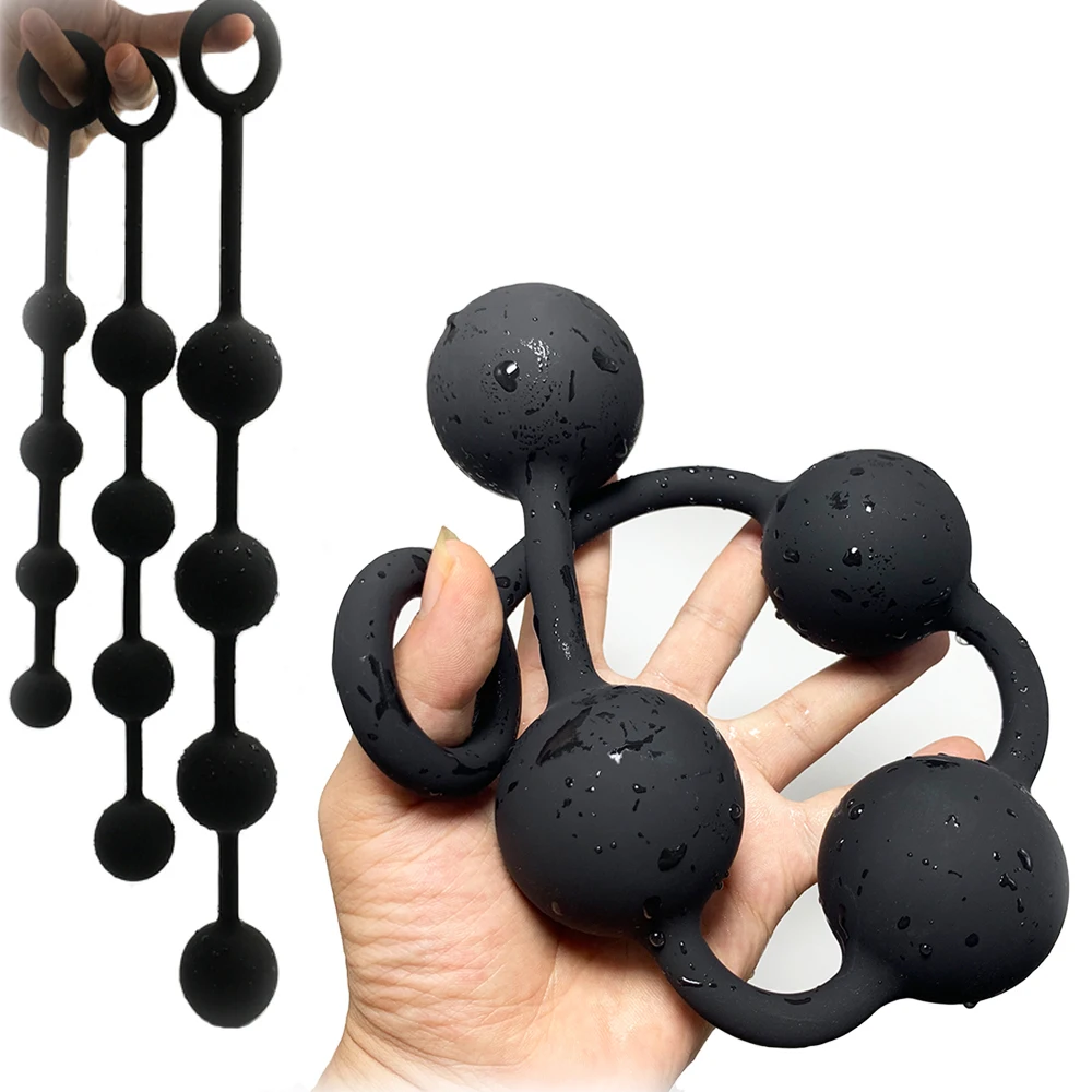 Silicone 4 Giant Anal Balls Female Stimulation Prostate G-spot Vaginal Gland Massage Female Gay Expansion Masturbator Sex Toys