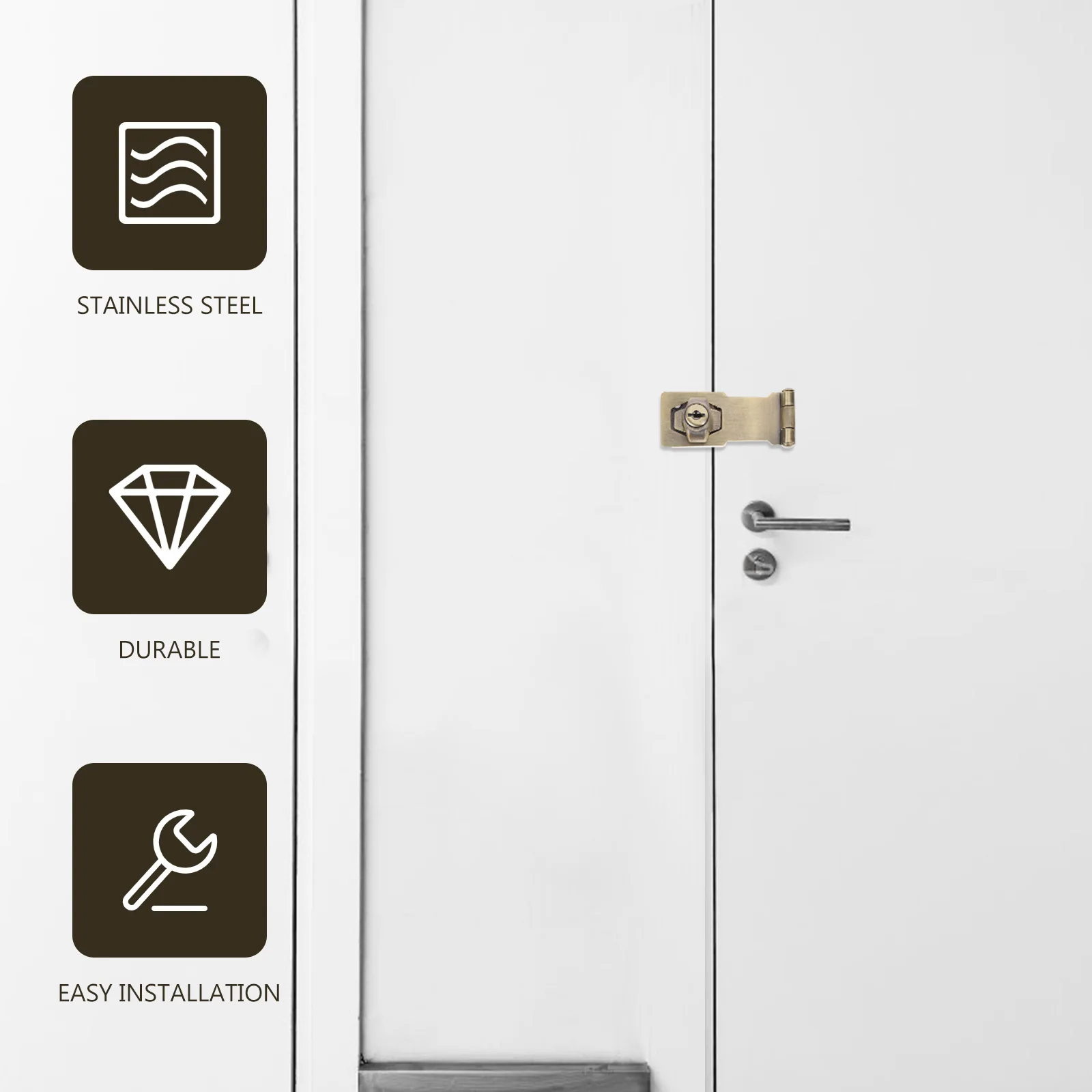 

Keyed Anti-Theft Hasp Latch Cabinet Sliding Closet Door Sliding Closet Door Lock Cabinet Lock For Home Hotel Security