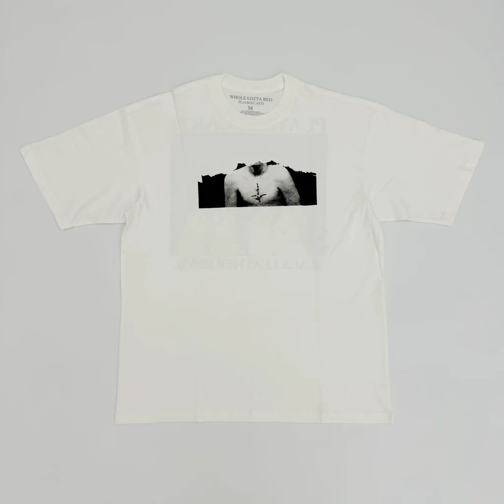 New Men PLAYBOI CARTI WHOLE LOTTA RED Black Leather Devil T Shirts T-Shirt Hip Hop Skateboard Street Cotton T-Shirts Tee Top D5
