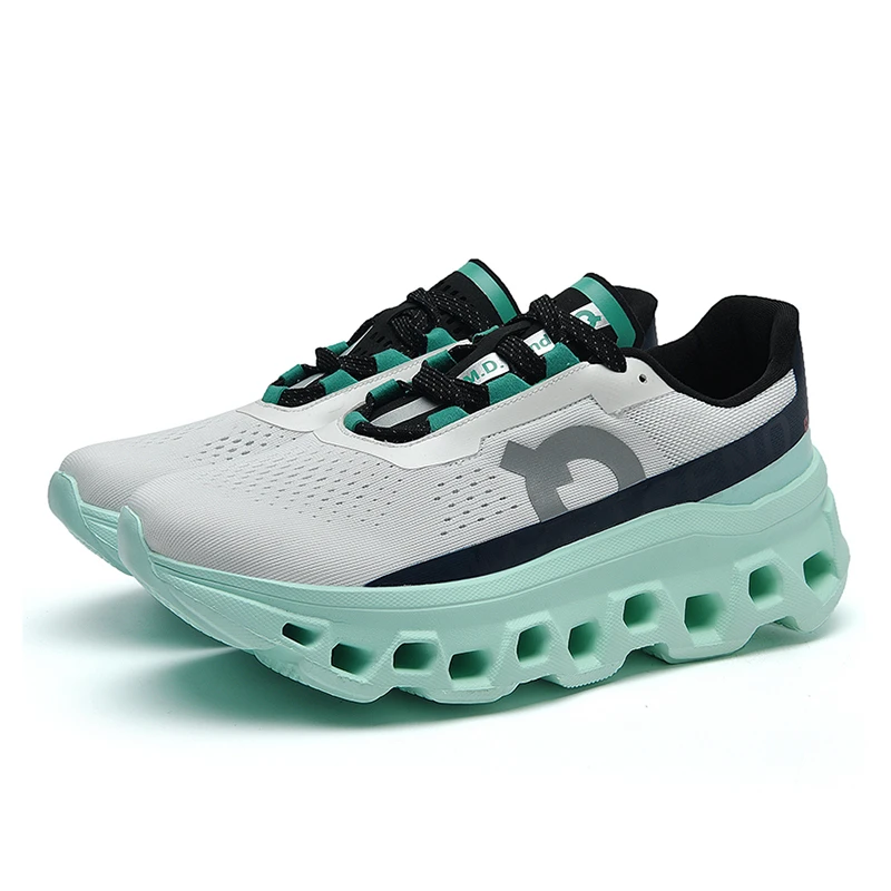 BOMP-Zapatillas de correr de malla para hombre, zapatos informales ligeros y cómodos con cordones, suela gruesa, deportivos, informales, para gimnasio y trotar