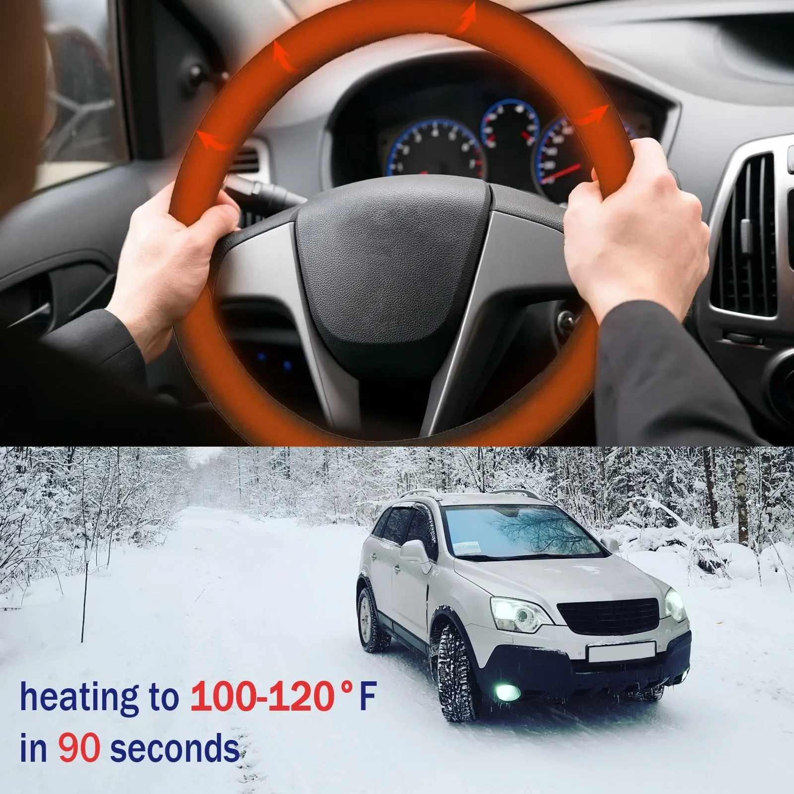 Winter Electric Rapid Heating 12V Steering Wheel Covers Car Steering Wheel Heating Cover Hand Warmer Steering Wheel Protector