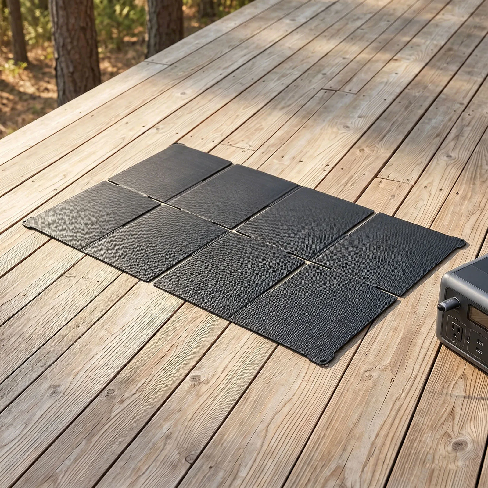 Portable 45W Solar Panel Charger with USB-A and USB-C Ports 8Folds Sun-Powered Panels for Power Station Phone Camping Hiking
