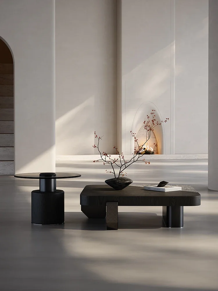 LS 51 طاولة قهوة من الحجر الطبيعي الإيطالي الفاخر لغرفة المعيشة مربعة منزلية