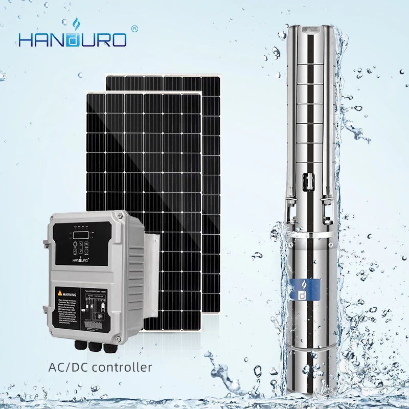 AC/DC 380v 2200w 255m 5m3/h 4 Inch 3hp Deep Well Solar Power Water Pump