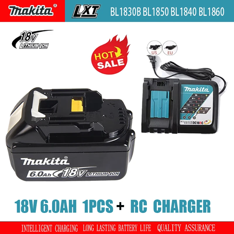 Original Makita 18V 5.0Ah/6.0Ah electric tool battery, with strong power and longer range, used for BL1830 BL1830B BL1840 BL1850