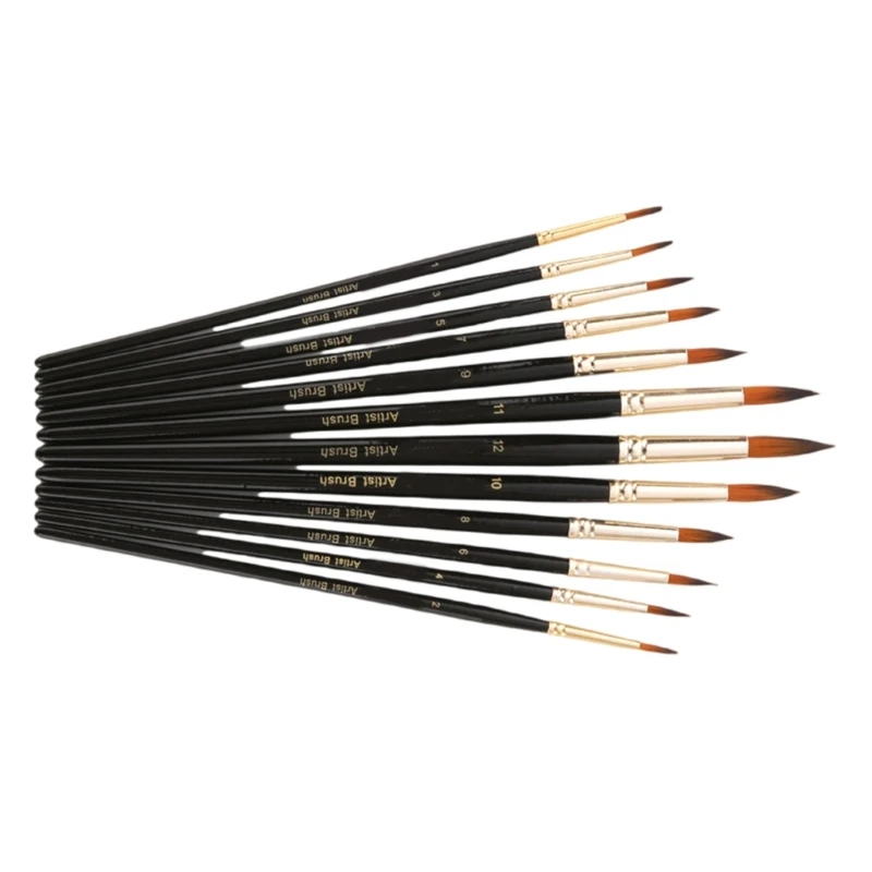 Cọ sơn chuyên nghiệp dùng để vẽ tranh màu nước bằng bột màu, đầu phẳng/tròn