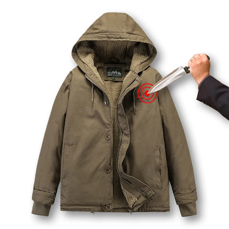 Tactical invisible anti hack jacket with plush insulation flexible puncture anti cut anti hacker police protective clothing
