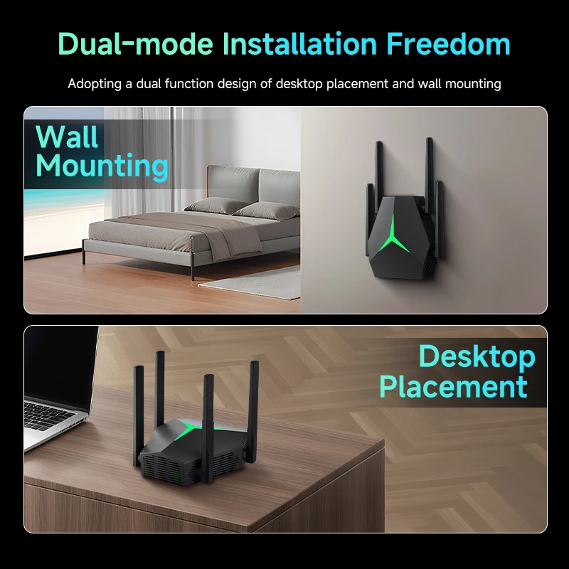 1200Mbps واي فاي مكرر 2.4G/5GHZ راوتر ثلاثي الوضع مكرر لاسلكي الداعم AP مكبر صوت أحادي تغطية واي فاي شبكة طويلة المدى