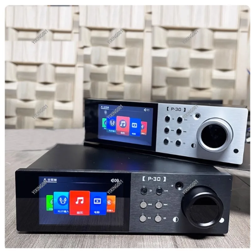 مشغل صوت رقمي P30 بدون فقدان مزدوج ES9038Q2M فضي/أسود HDD SD مشغل شريط USB للاستمتاع بالموسيقى عالي الجودة